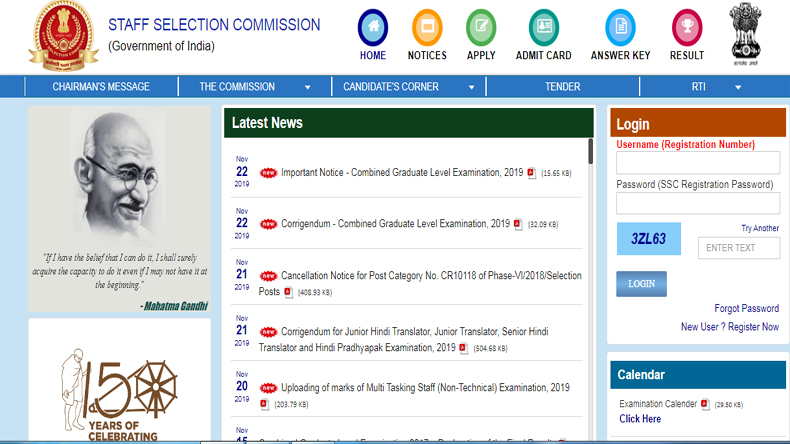 Ssc Cgl Registration 2019 Last Date Staff Selection Commission Ssc Cgl Last Date 25 November 7540