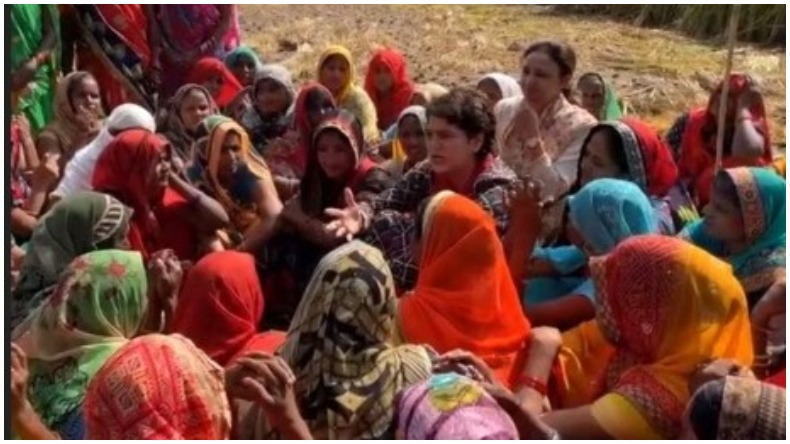 Priyanka Gandhi on UP mission : प्रियंका का यूपी मिशन, धान की कटाई कर रही महिलाओं के साथ किया भोजन