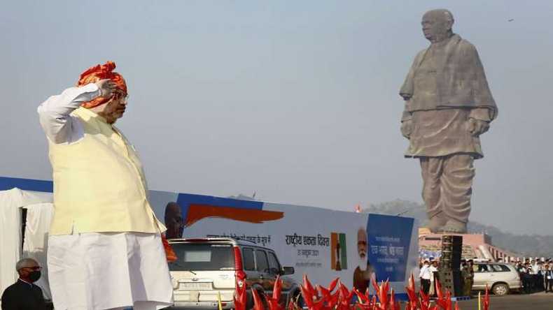 अमित शाह गुजरात के केवड़िया में ‘राष्ट्रीय एकता दिवस’ में हुए शामिल, सरदार वल्लभ भाई पटेल को दी श्रद्धांजलि