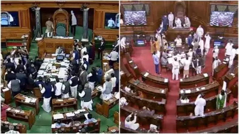 Monsoon Session: भारी हंगामे के चलते लोकसभा और राज्यसभा की कार्यवाही सोमवार तक के लिए स्थगित