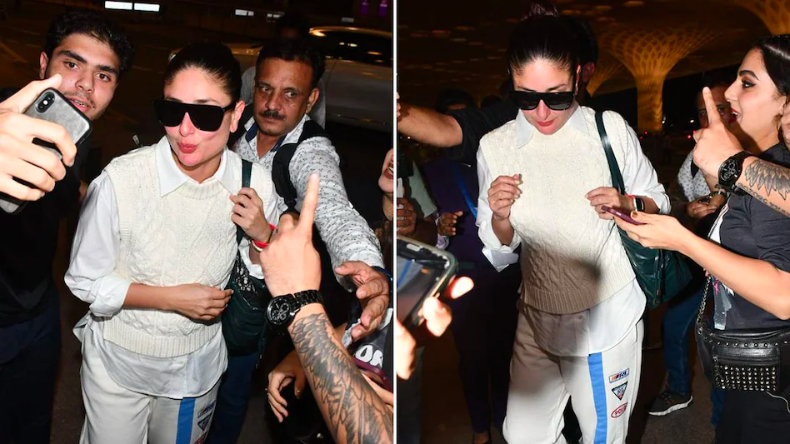 भीड़ ने खींचा बेबो का बैग और की धक्का-मुक्की, Kareena Kapoor हैरान