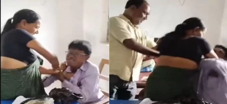 महिला टीचर प्रिंसिपल को पीटती रही, Video हुआ वायरल, लोगों ने खूब लगाए ठहाके