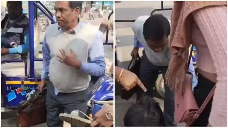 VIDEO: बीच सड़क पर युवती से छेड़खानी कर रहा था अधेड़, लड़की ने चप्पलों से पीटा तो छूने लगा पैर, देखें वीडियो